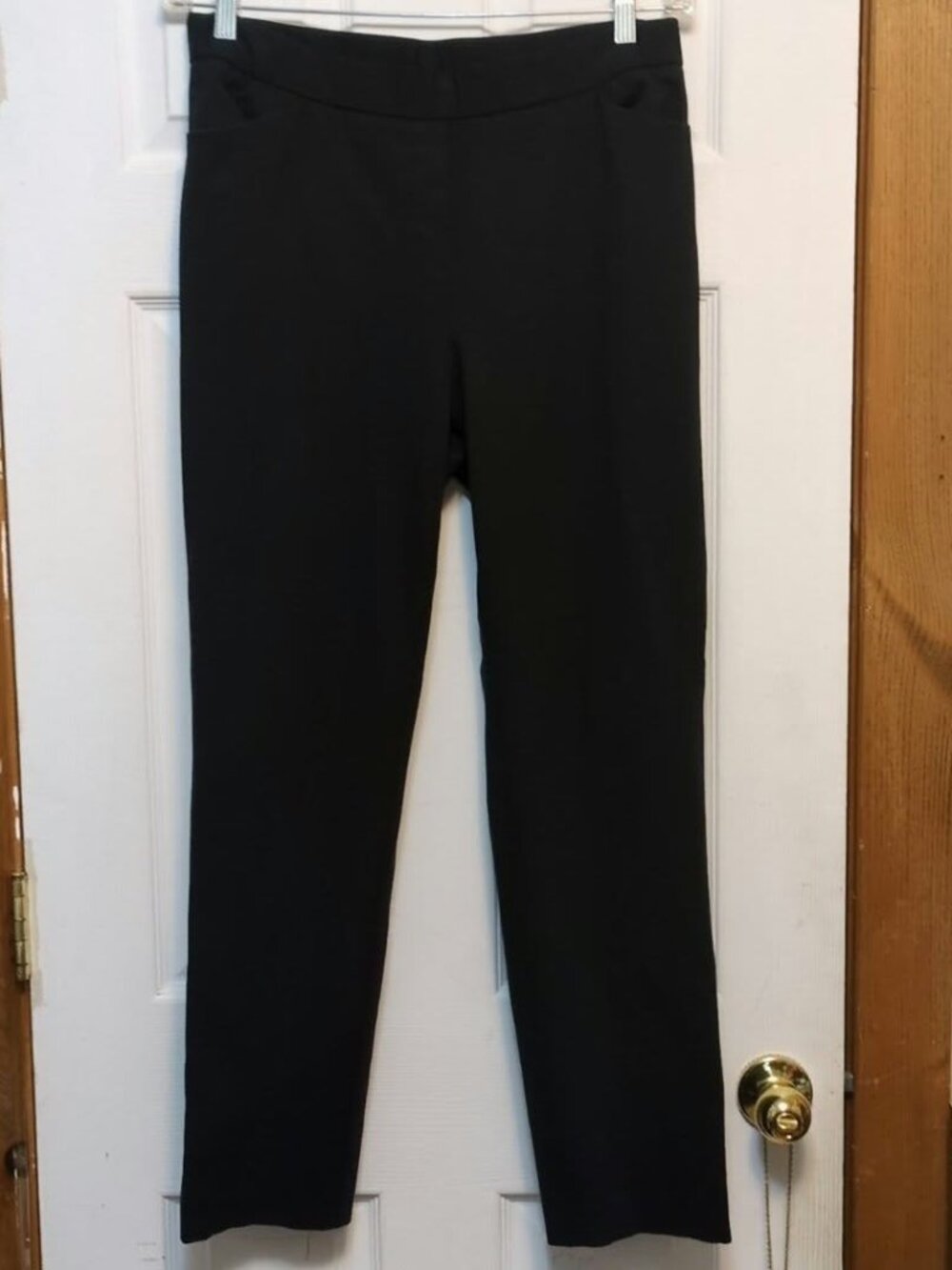 J. Jill Black Ponte Knit Slim Leg Pants Sz M Pull On Stretch Comfort Capsule Wdr